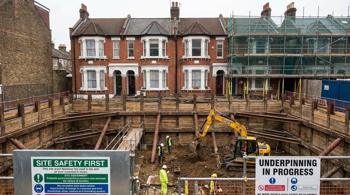 Basement excavation London party wall considerations